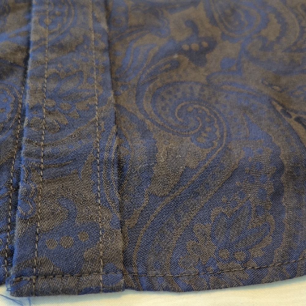 Tasso Elba Men's Vibrant Blue and Black Paisley Button Down Long Sleeve Shirt - Picture 9 of 16